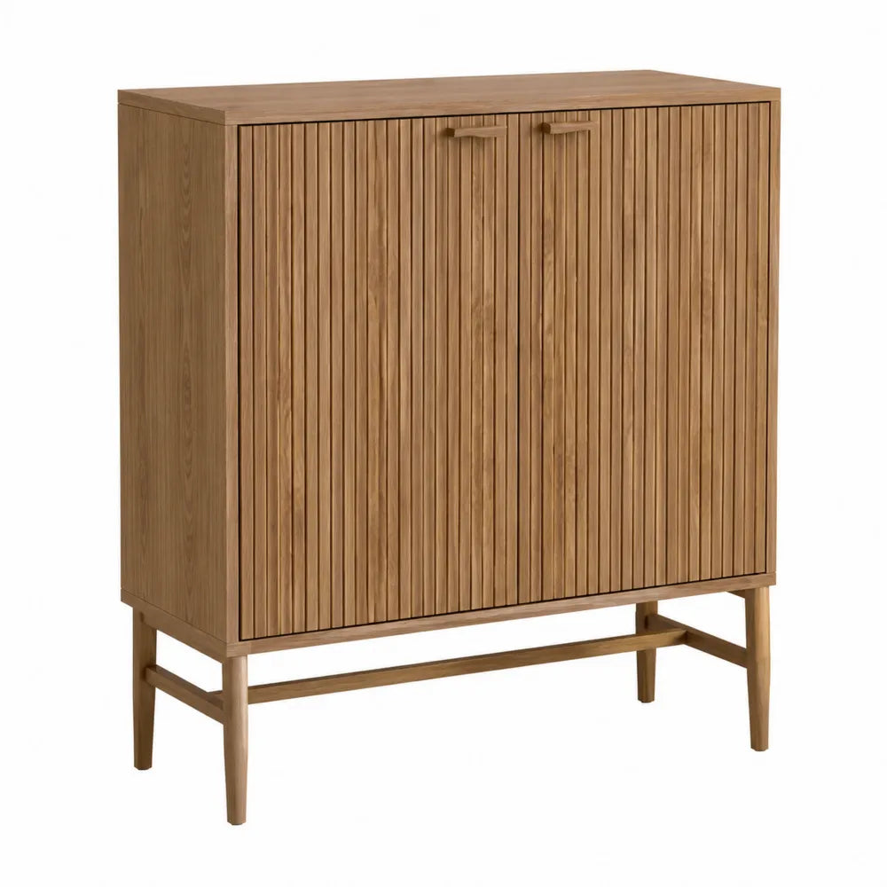 Buffet en bois avec portes nervurées 100x40x120 cm