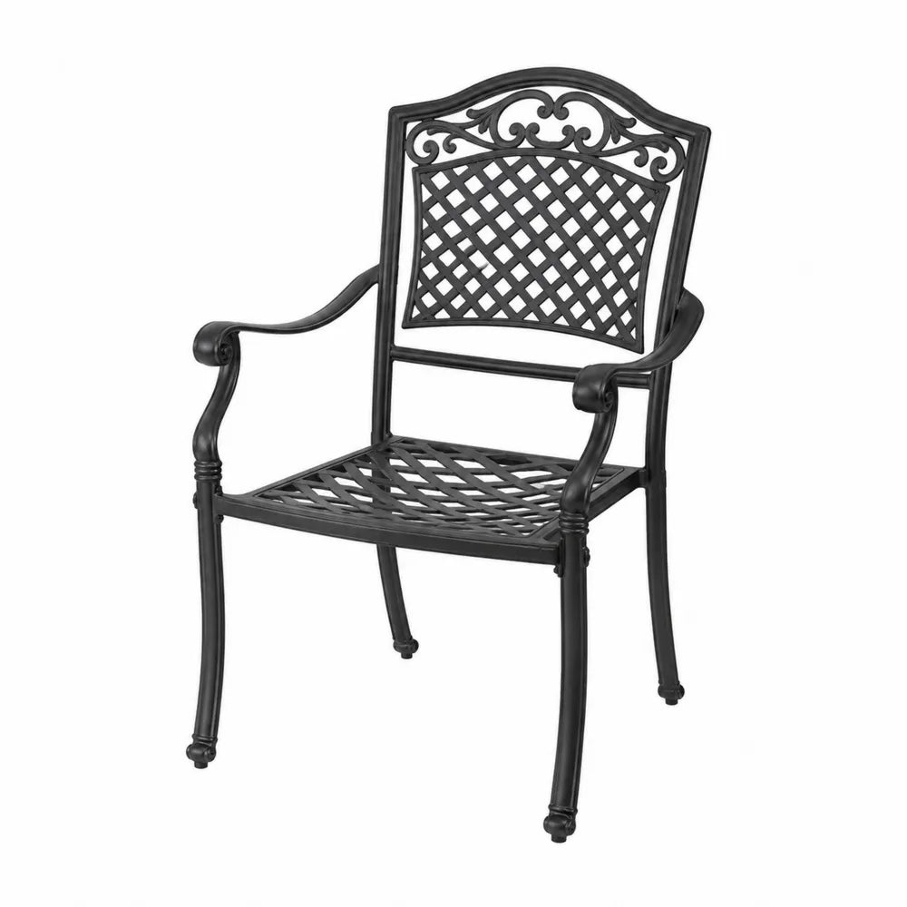 Chaise de jardin en aluminium noir ajouré
