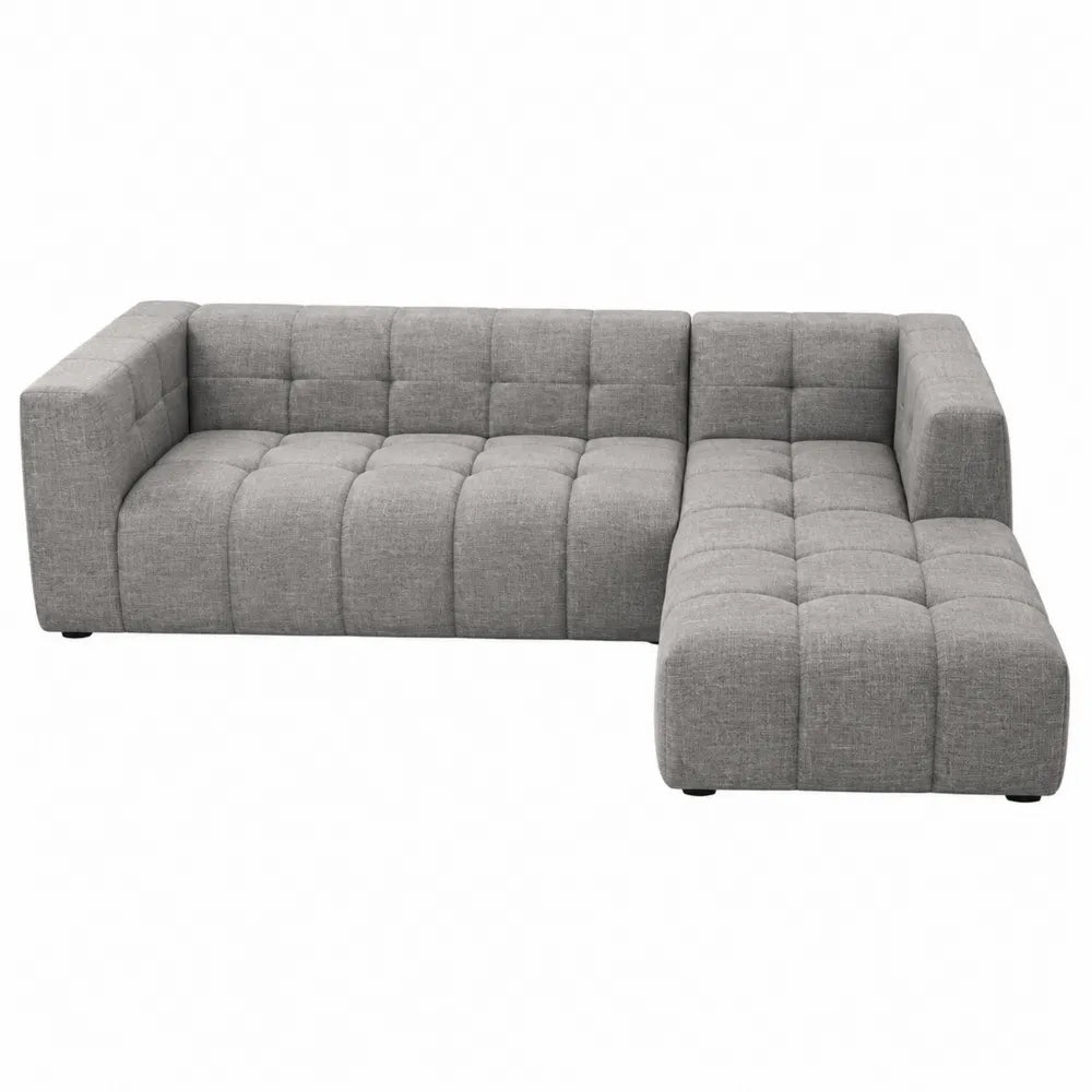 Canapé d'angle en tissu gris 3 places