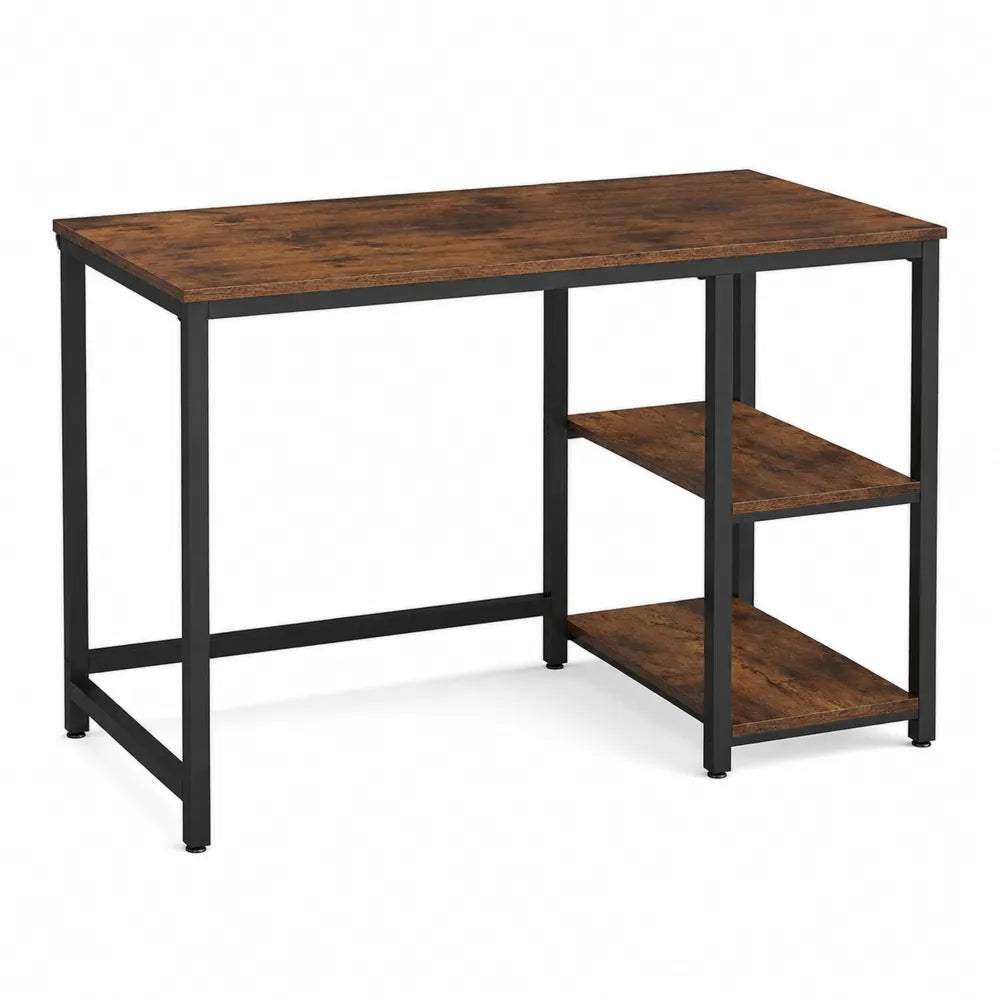 Bureau en bois et métal avec étagères, 120 cm x 60 cm x 75 cm