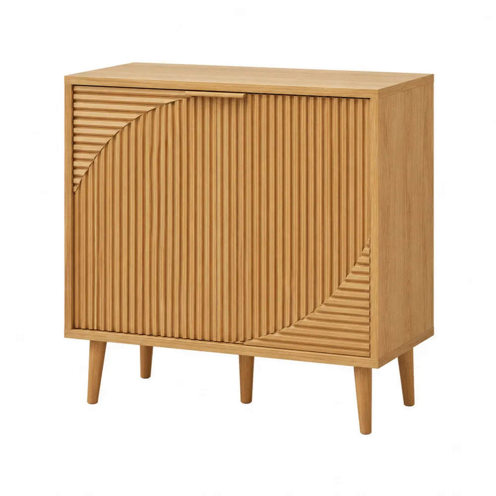 Buffet en bois à deux portes, 90x80x40 cm, chêne clair