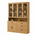 Buffet de cuisine en bois avec portes en verre trempé