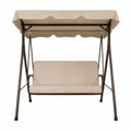 Balancelle de jardin 2 places en acier avec auvent en tissu beige