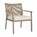 Chaise de jardin en aluminium avec dossier en corde tressée beige