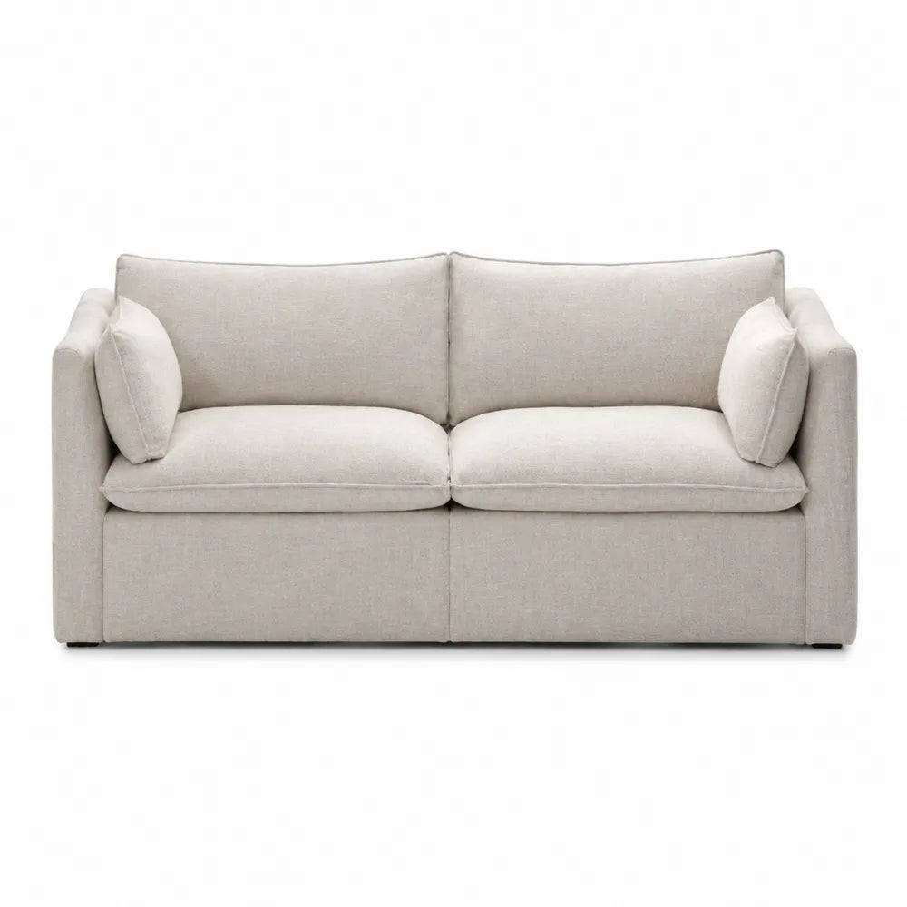 Canapé modulaire en lin beige 200x90x85 cm