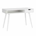 Bureau en Bois Blanc avec Tiroir et Rangement