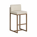 Tabouret de bar en bois avec assise en tissu beige