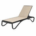 Chaise longue extérieure en aluminium et textilène ajustable beige